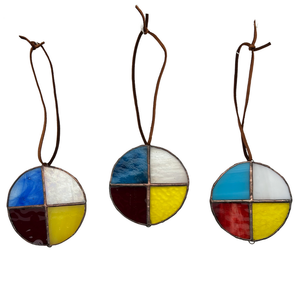 Glass Suncatcher - Medicine Wheel Glass Suncatcher - Medicine Wheel