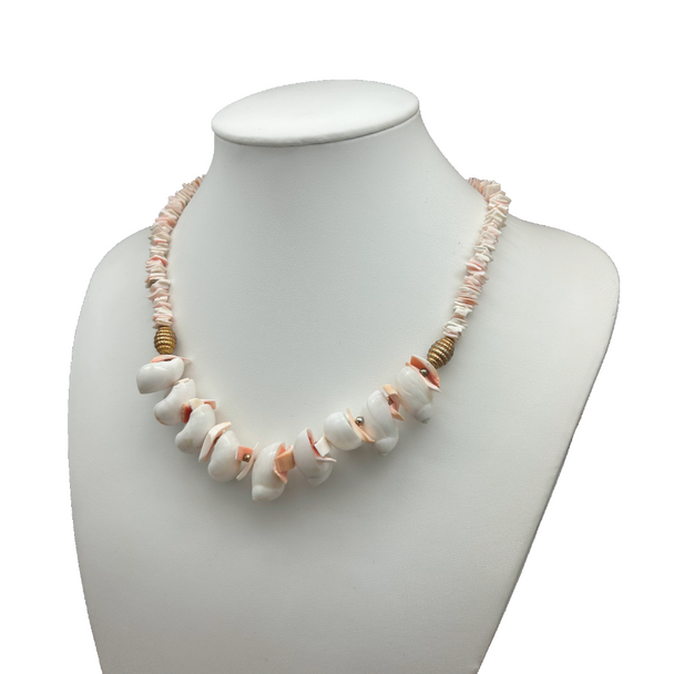 Statement Necklace Light Pink Shells
