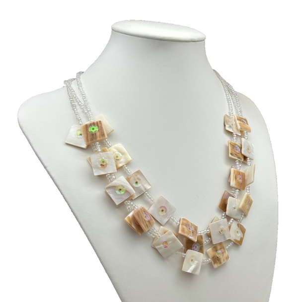 Statement Necklace with Shells & Sequence
