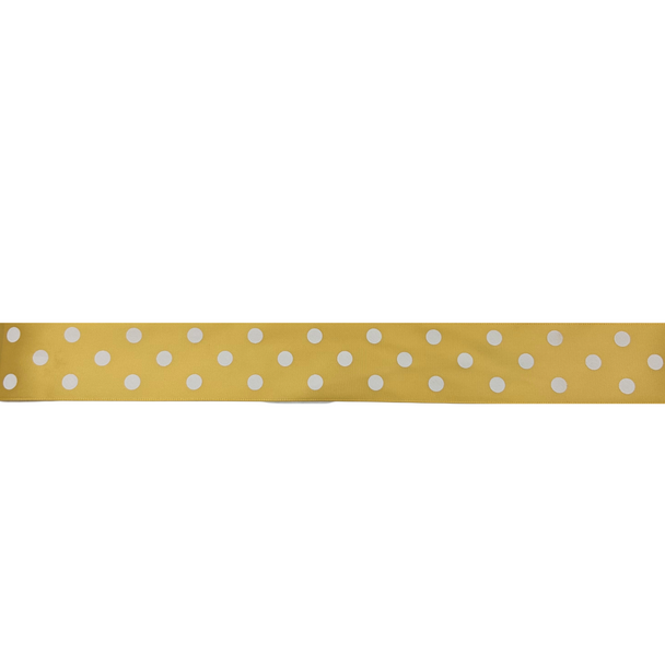 Ribbon By The Roll 1 1/2" 25m Polkadot - Gold