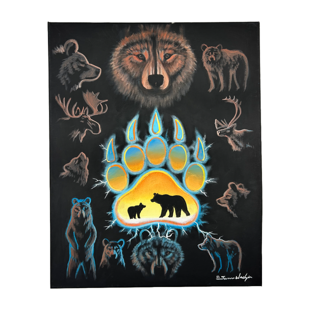 Canvas Painting 16x20 with Bears By James Wedzin