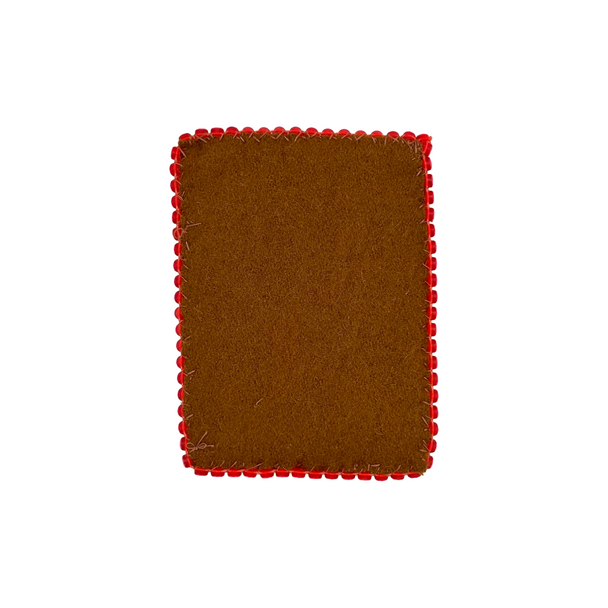 Melton Wool Card holder - Pink Flower