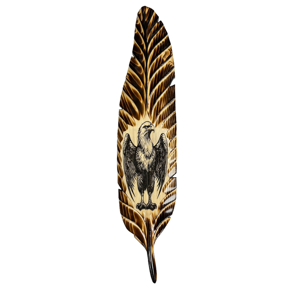 Laser Printed Feather Plaque 23" - Eagle