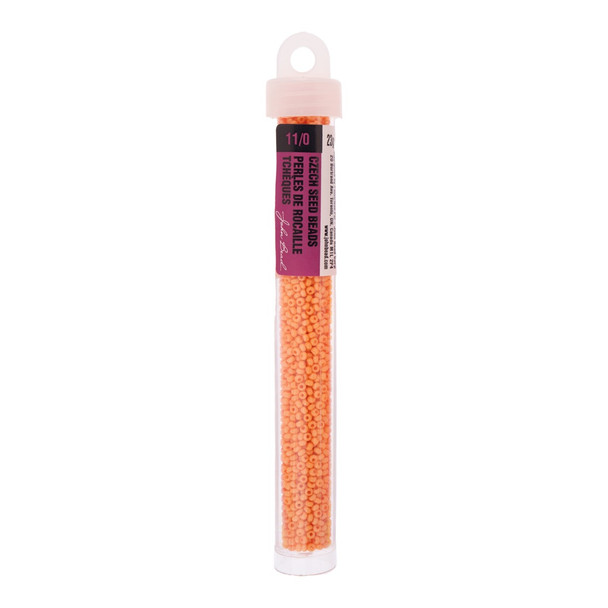 Czech Seedbead 11/0 Orange Chalk Dyed Solgel 22g Vial