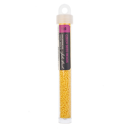 Czech Seedbead 11/0 Yellow Chalk Dyed Solgel 22g Vial