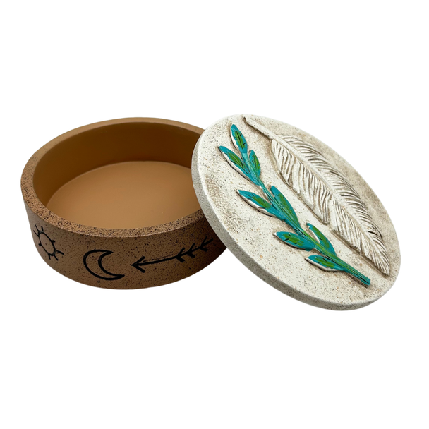 Trinket Box Sage Brush & Feather