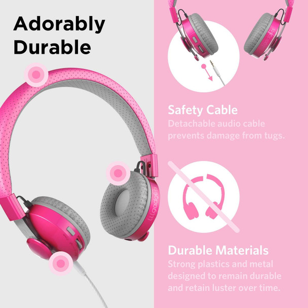 Pink Bluetooth Wireless Childs Headphones