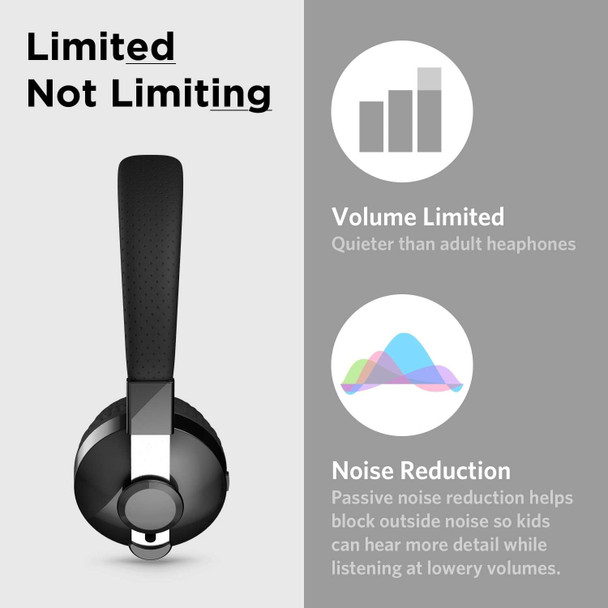 Black Bluetooth Wireless Childs Headphones
