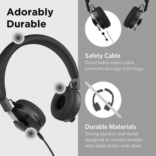 Black Bluetooth Wireless Childs Headphones