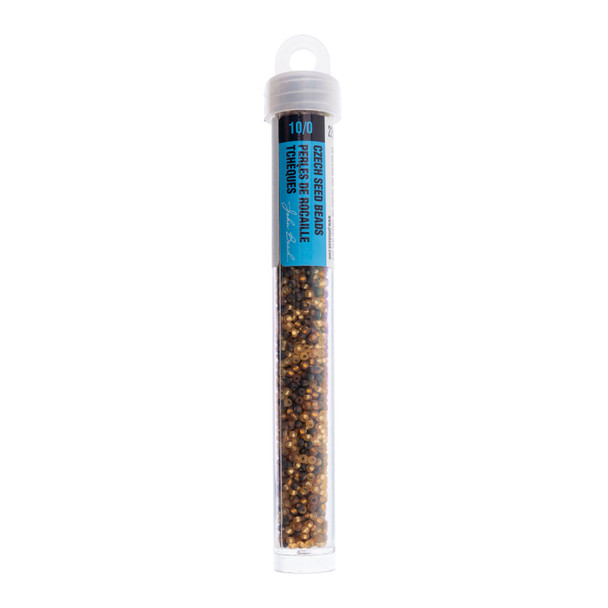 Czech Seed Bead 10/0 Caramel Latte Mix 22g Vial