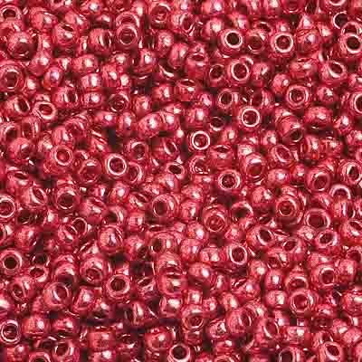 Czech Seed Beads 10/0 Strung Metallic Red