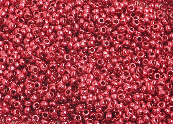 Czech Seed Beads 10/0 Strung Metallic Red