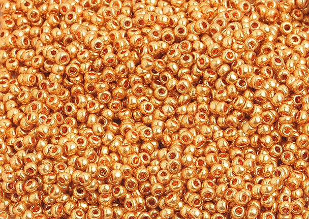 Czech Seed Beads 10/0 Strung Metallic Gold