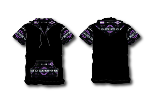 Hooded T-shirt Purple Southwest
