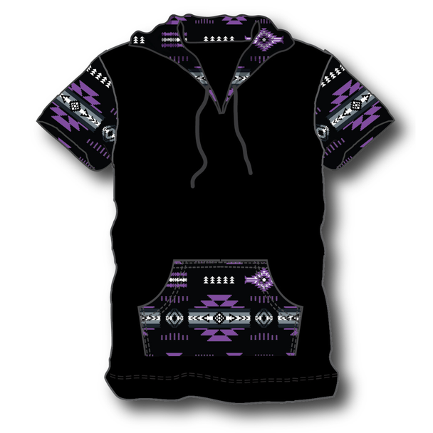 Hooded T-shirt Purple Southwest