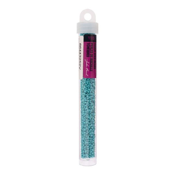 Czech Seedbead 11/0 Turquoise Chalk Dyed Solgel 22g Vial