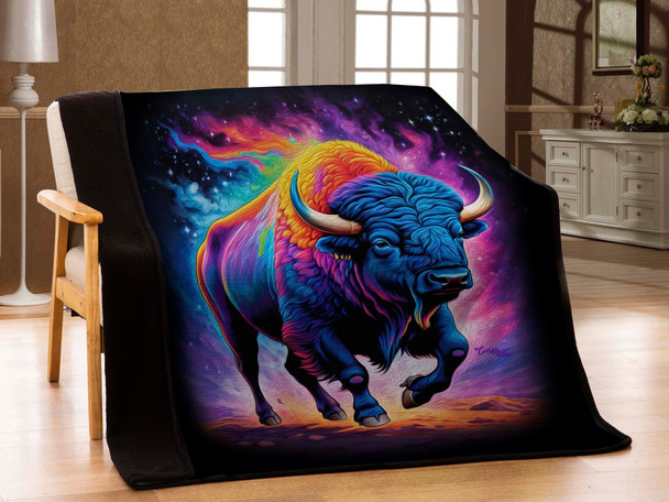 Sherpa Throw Neon Buffalo 50X60