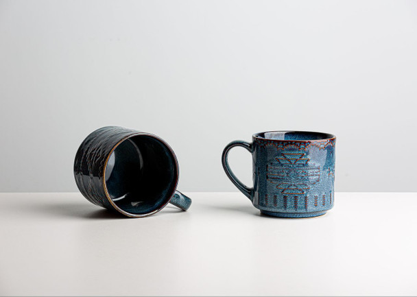 Ceramic Mug Etched Two Tone 15oz
