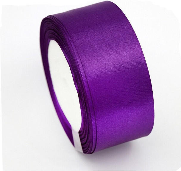 Satin Ribbon by the Roll 30m Purple
