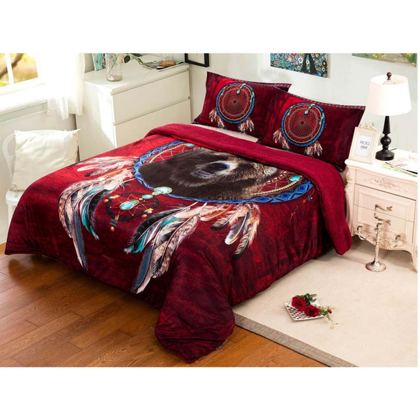 Sherpa Blanket Queen 3pc Dreamcatcher Collection