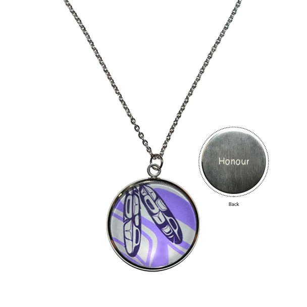 Necklace Circle Charm Eagle Feather - Corey Bulpitt