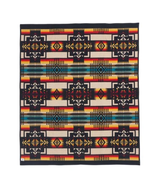 Robe Chief Joseph - Black Pendleton Blanket 64" X 80"