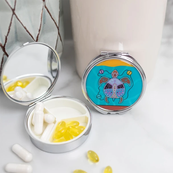Pill Case With Mirror (Small) Turtle Jason Adair