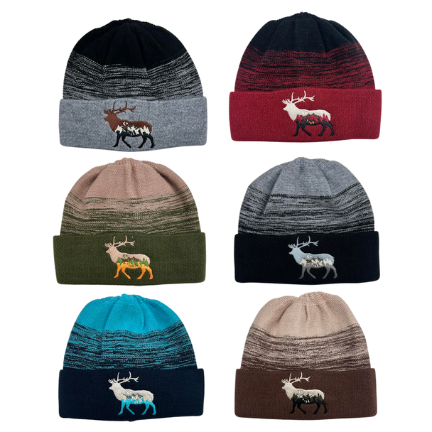 Knitted Toque Embroidered - Elk
