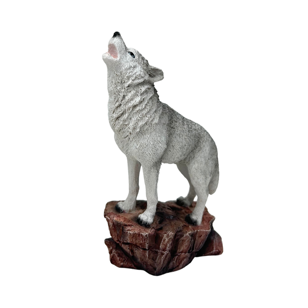 Statue Howling Wolf 5x2.25x8.25"