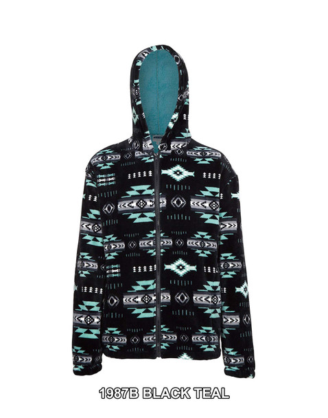 Jacket Hood Kids Neon Teal Southwest