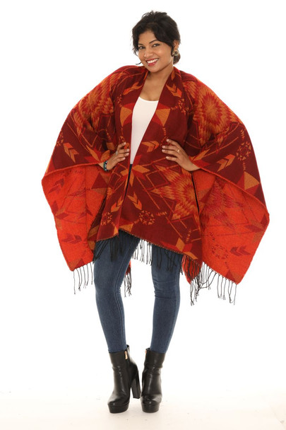 Poncho Starburst Design Reversible