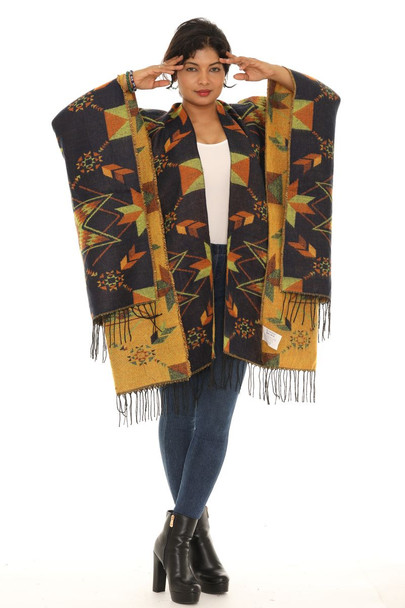 Poncho Starburst Design Reversible