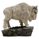 Statue White  Buffalo On Rock 20.5"X8.5"X18"