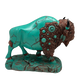 Statue Turquoise Buffalo on Rock 20.5"X8.5"X18"