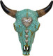 Wall Décor Skull W Hearts Turquoise