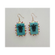 Red & Yellow Beaded Earrings with Turquoise Turtle Stone