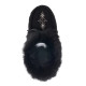 Tipi Suede Mid Moccasin with Fur Trim - Black Tipi Suede Mid Moccasin with Fur Trim - Black