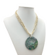 Statement Necklace White Beads & Abalone Shell