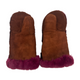 Mittens with Dyed Seal fur - Purple and Turquoise
