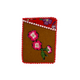 Melton Wool Card holder - Pink Flower