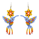 Earrings Flower & Hummingbird
