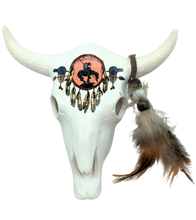 Ceramic Buffalo Skull Large  Figurine 9.75" X 11" "End Of The Trail"