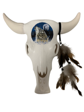 Ceramic Buffalo Skull Lg Asst Figurine 9.75" X 11"  Wolf