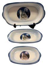 Ceramic Serving Trays 3Pcs Set Wolf