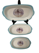 Ceramic Serving Trays 3Pcs Set "White Buffalo Calf Women"