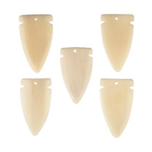 Pendant Bone Arrowhead Beige 5pcs 59X33mm