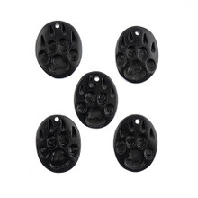 Pendant Bone Wolf Paw Dark Grey 5pcs 1.25"