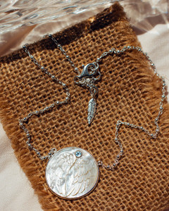 Angel wings silver necklace