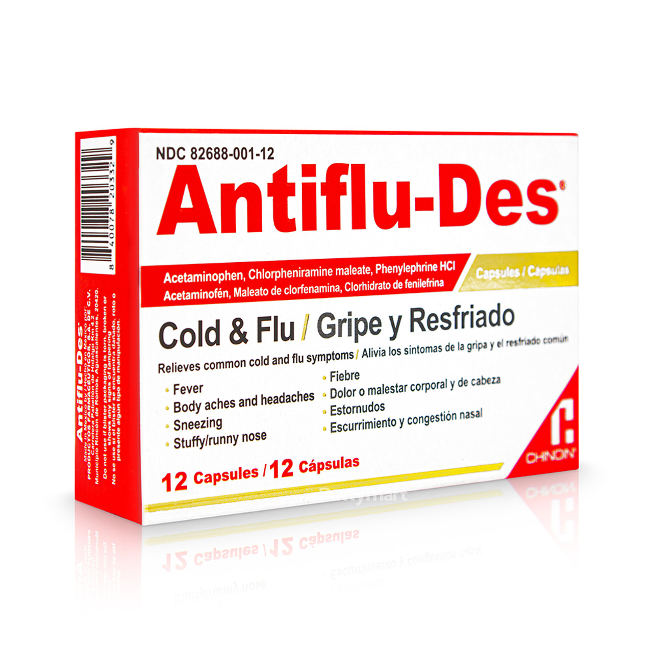 Antiflu-Des- Cold & Flu/ Gripe y Resfriado (x 12 Caps)