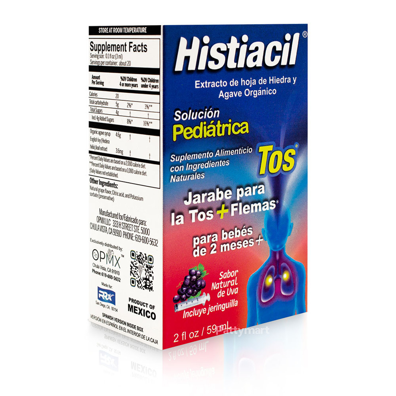 Histiacil Jarabe Pediatrico tos y flema / Pediatric Cough and Phlegm Syrup  2 oz